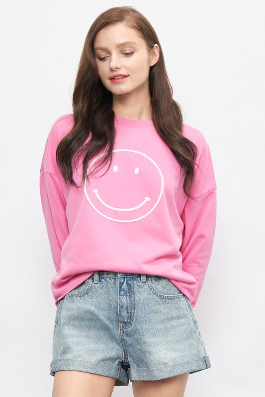 Pink Smiley Sweatshirt