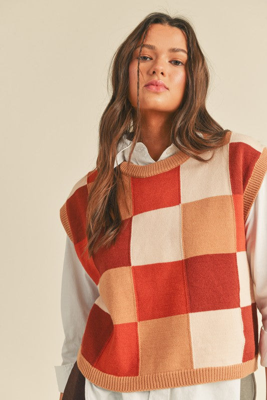 Checkered Sweater Vest