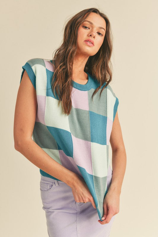 Checkered Sweater Vest