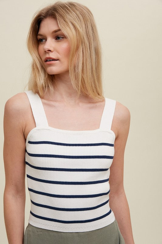 Wishlist Nautical Striped Crop Sweater