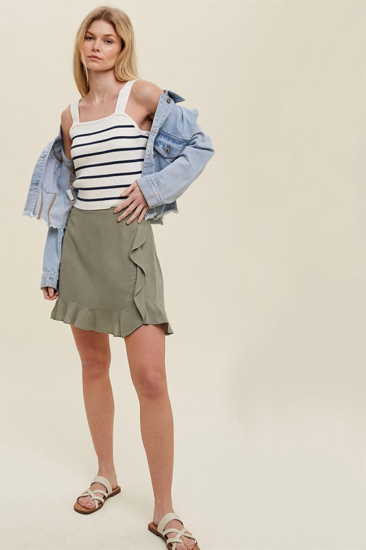Wishlist Nautical Striped Crop Sweater