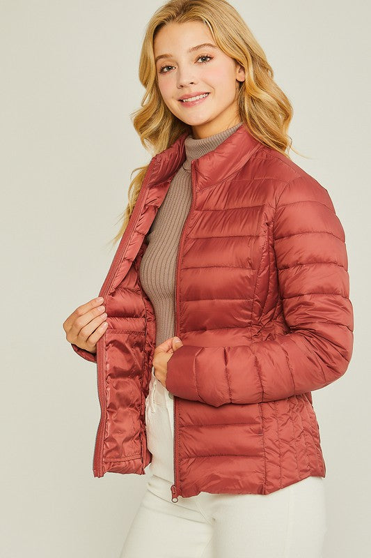 Ultra Lightweight Padded Thermal Zip Up Jacket
