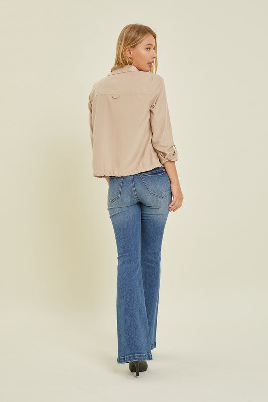 Natural Cropped Utility Jacket
