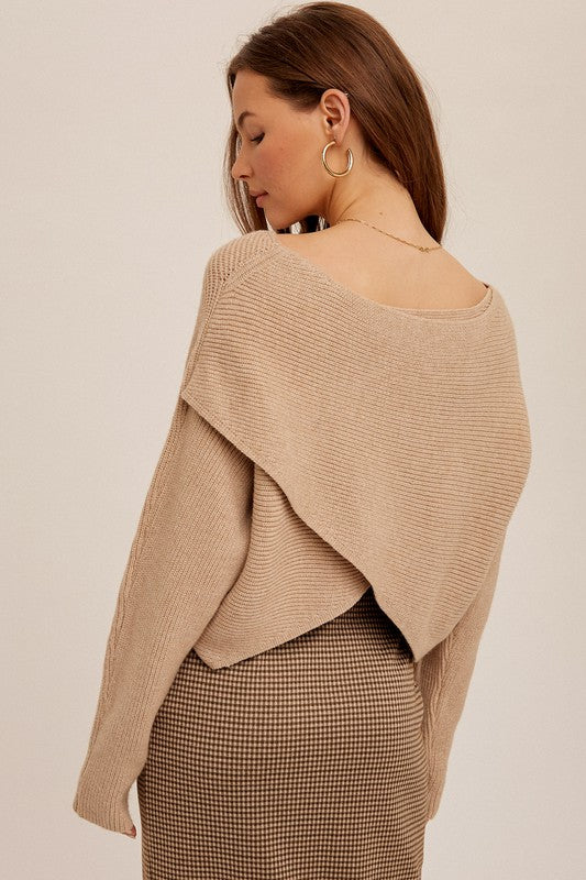 Criss Cross Ribbed Doman Sweater