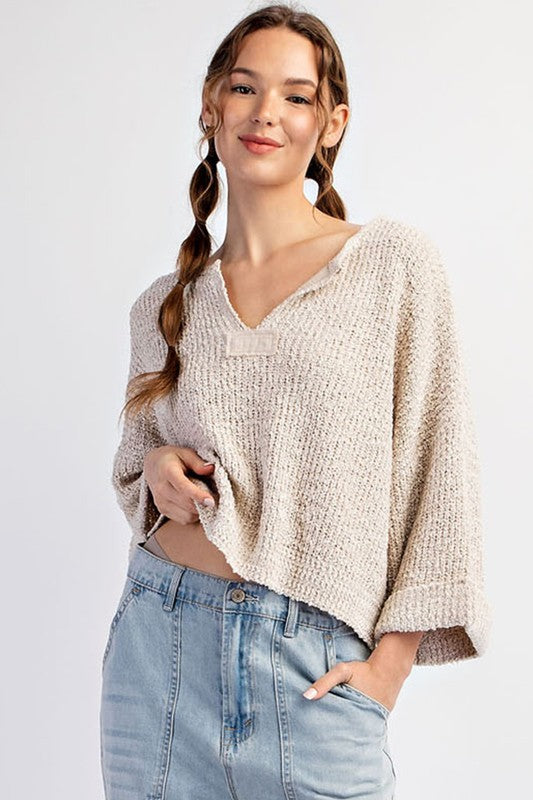 EE:some Oatmeal Long Sleeve Sweater