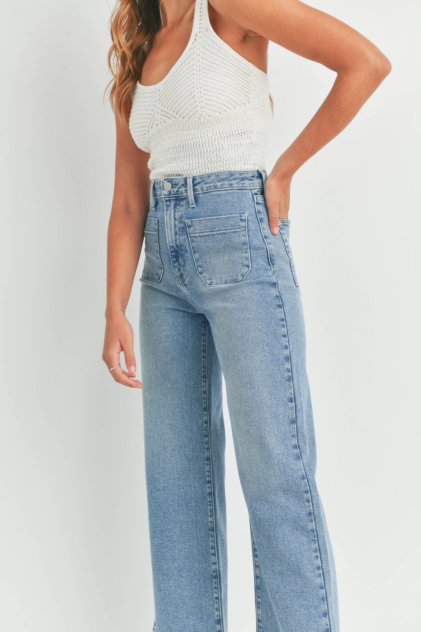 JBD Patch Pocket Wide Leg Light Denim