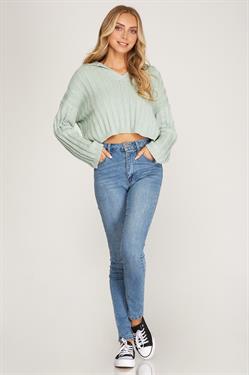 Ribbed Knit Sweater Top