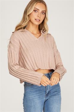 Ribbed Knit Sweater Top