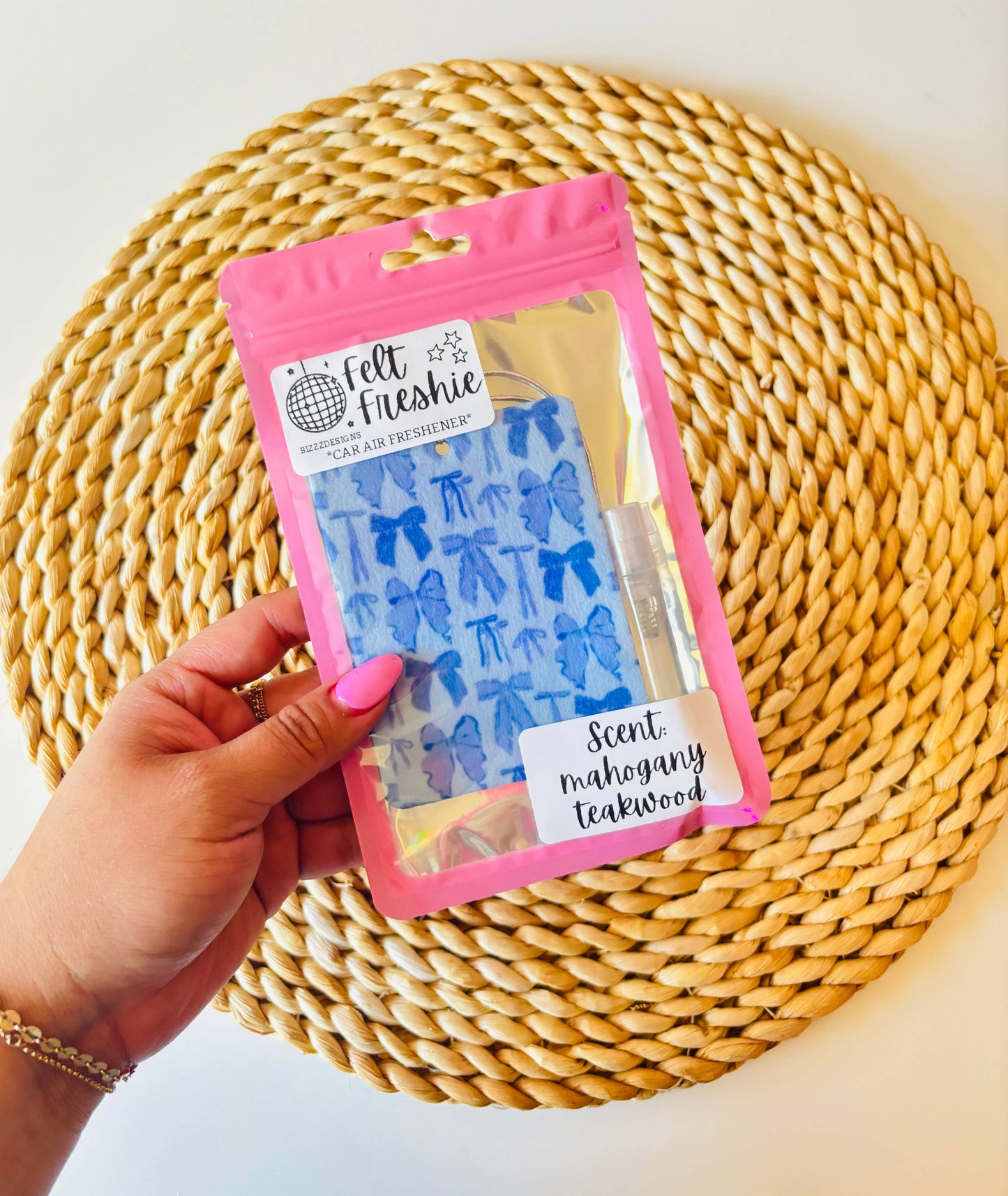 Blue Bow Coquette Felt Freshie