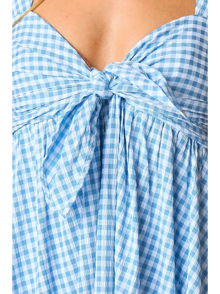 Buddy Love Gingham Dress, Blue and White