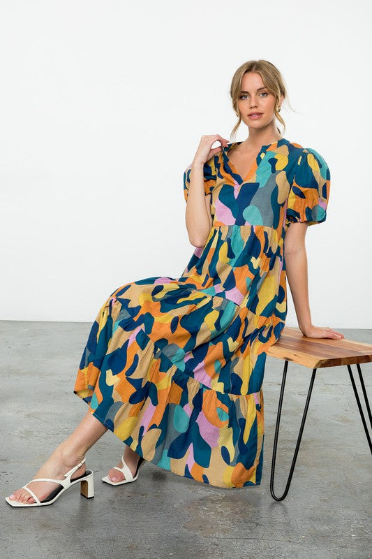 THML Multi Color Tiered Dress