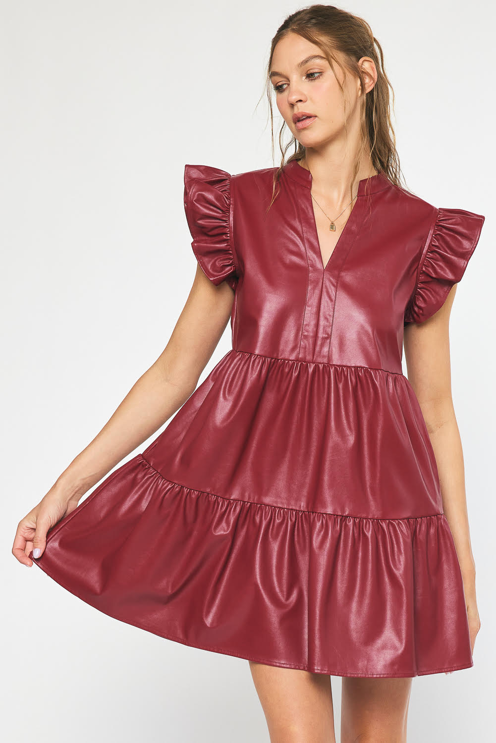 Faux Leather Dress