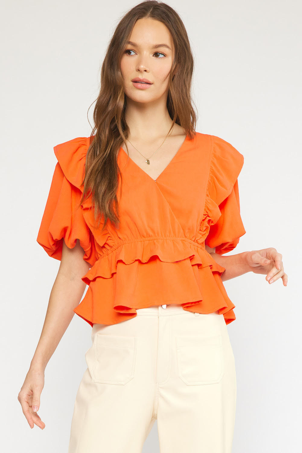 Entro Ruffle Peplum Top