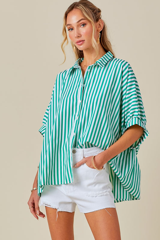 Vacay Striped Top, Green