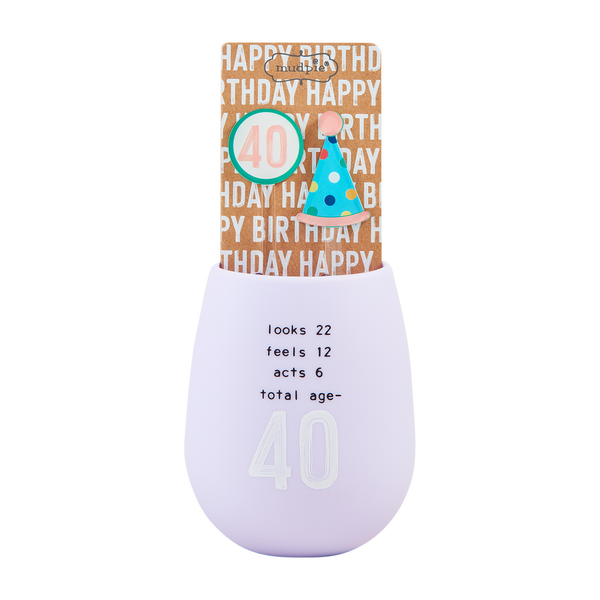 Mudpie 40 BIRTHDAY SILICONE WINE SET