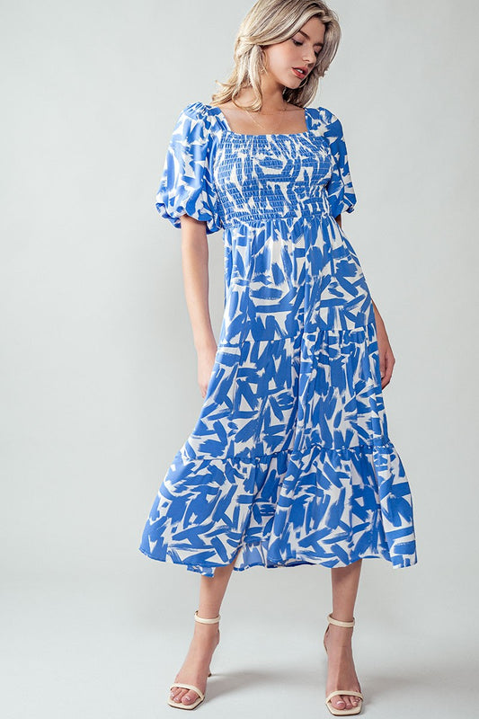 Weekender Dress, Blue and White