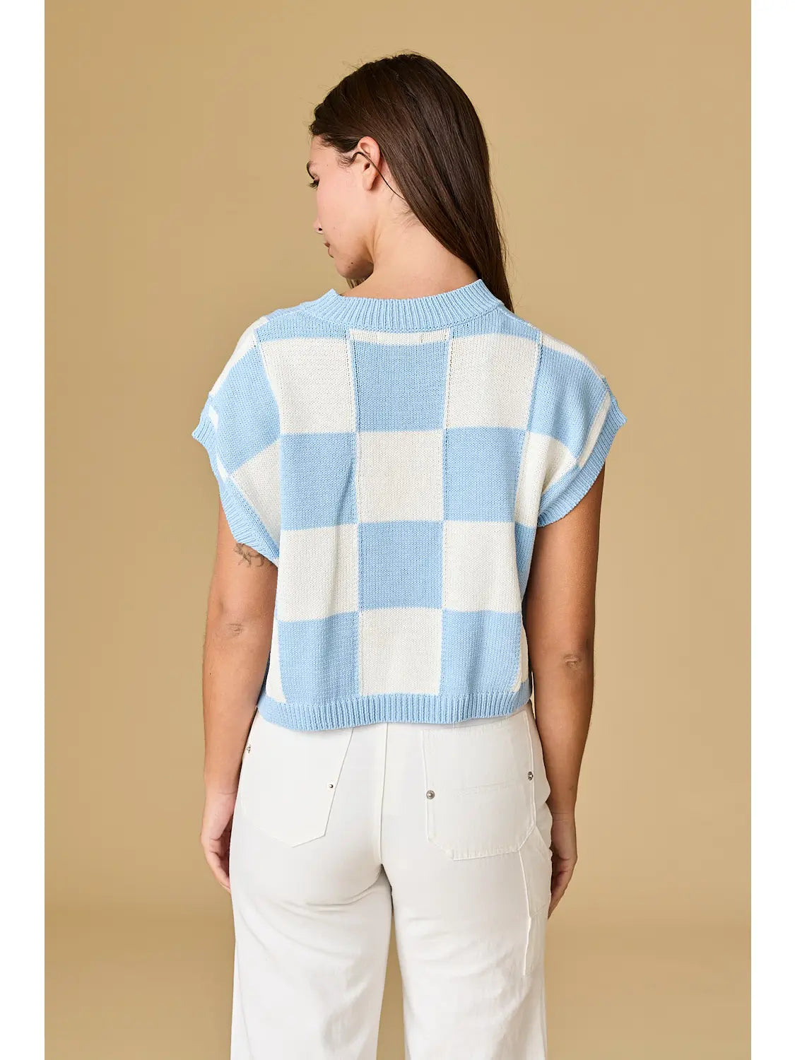 Papermoon Blue Checkered Top