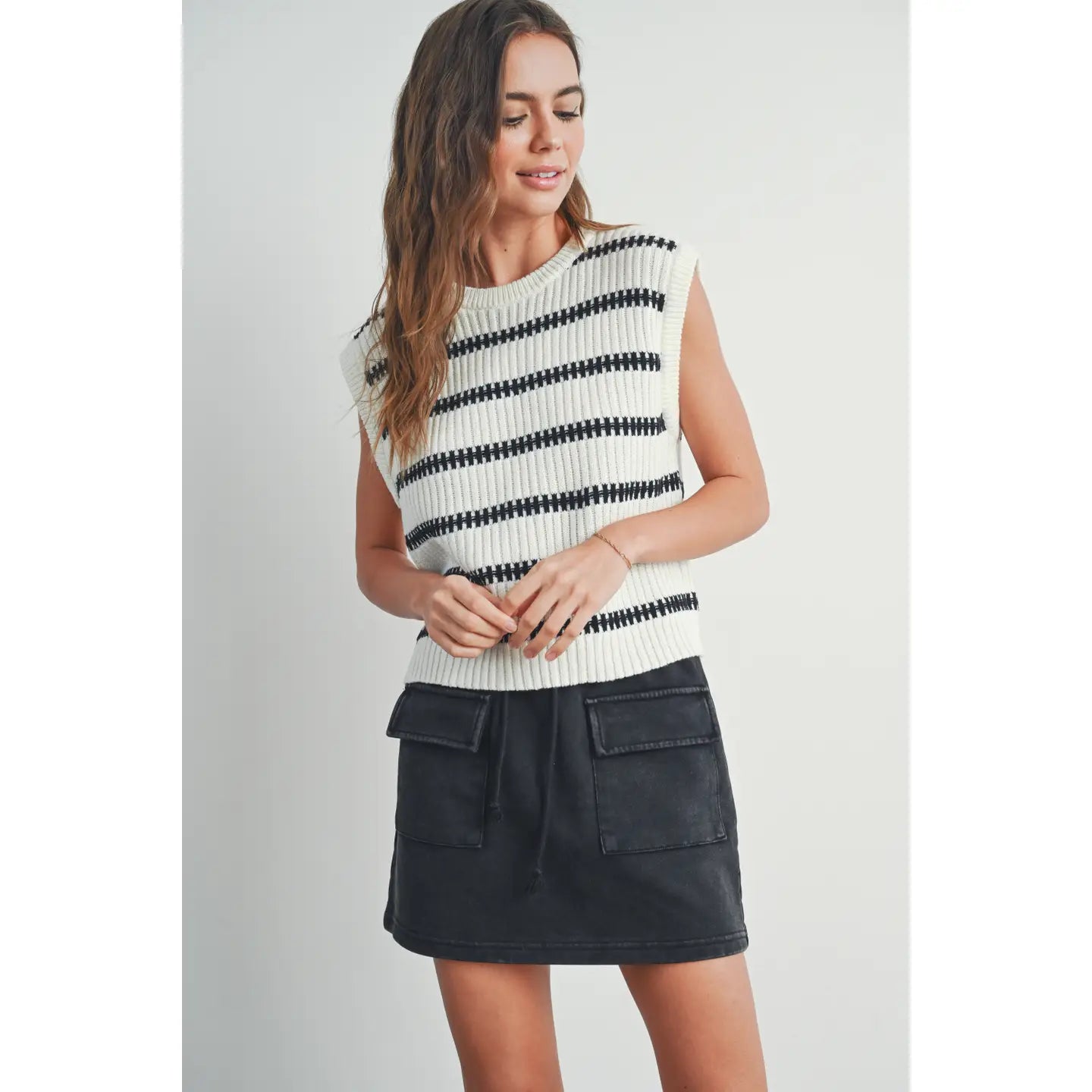 Buttermelon Striped Sweater Tank