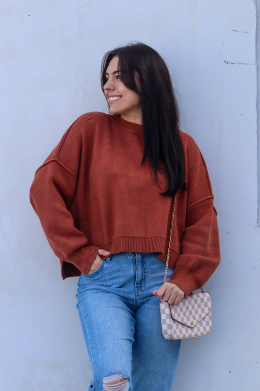 All Smiles Sweater, Rust