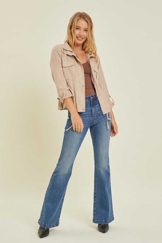 Natural Cropped Utility Jacket