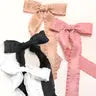 Scalloped Trim Satin Bow Ribbon Hair Clips