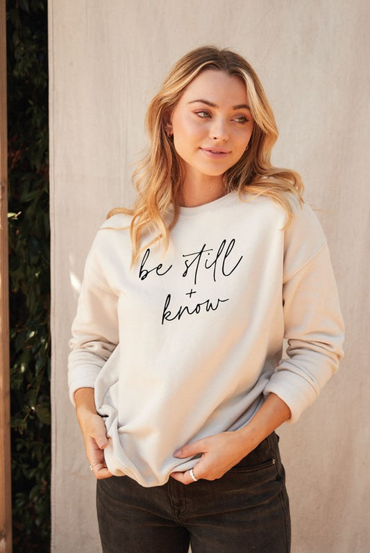 Be Still and Know Sweatshirt, Cream