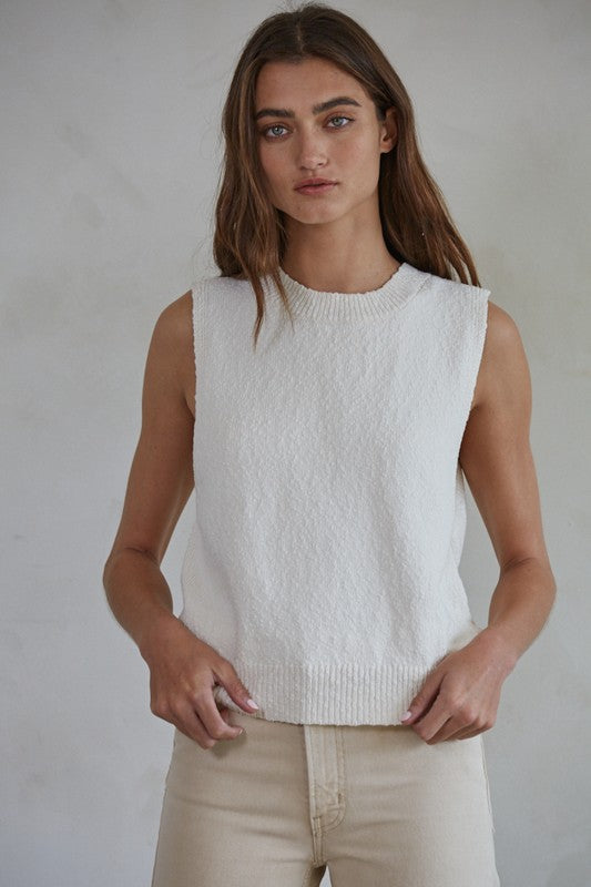 Essential Open Back Sweater, Ivory