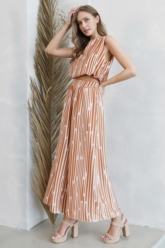 Adeline Stripe Wide Leg Swing Pants