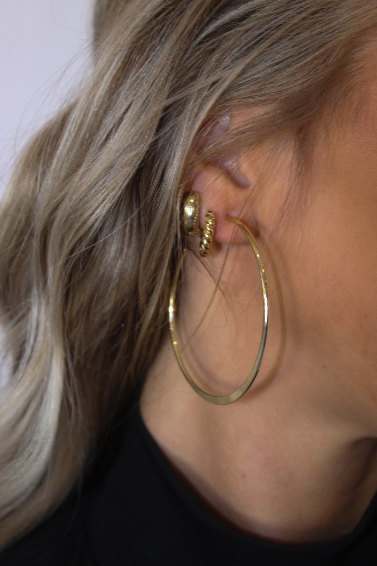Heather Hoop Earrings, Gold