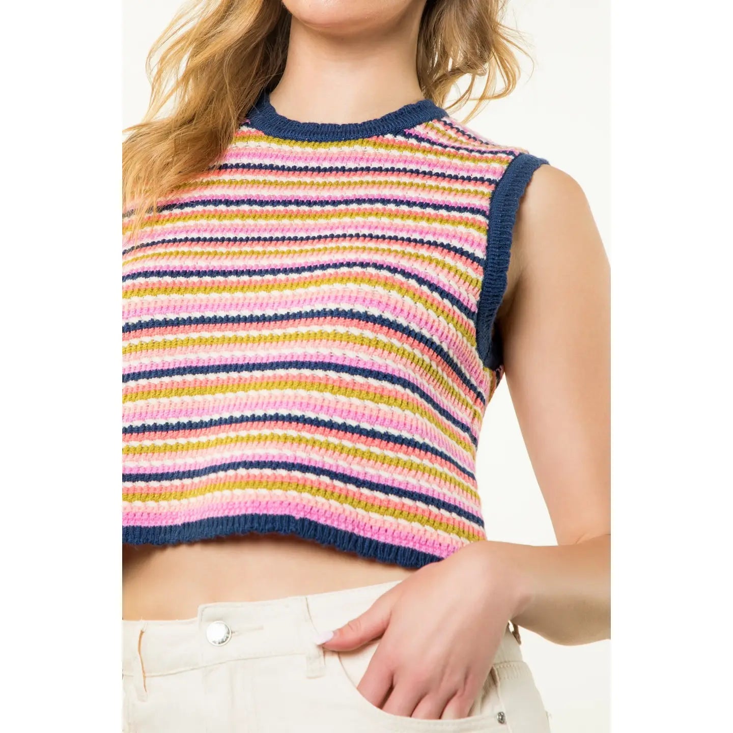 THML Sleeveless Pattern Knit Top