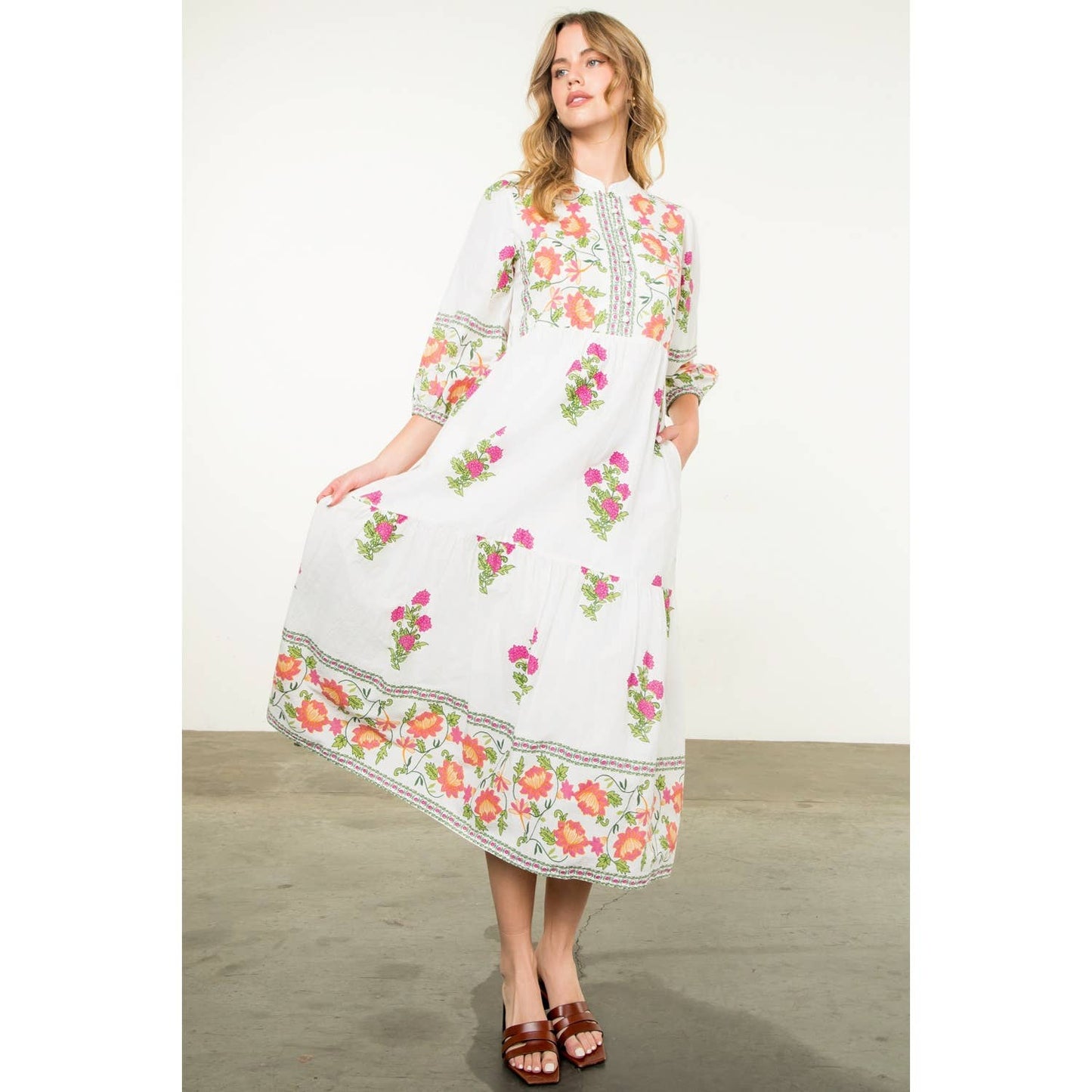 THML Floral Tiered Dress