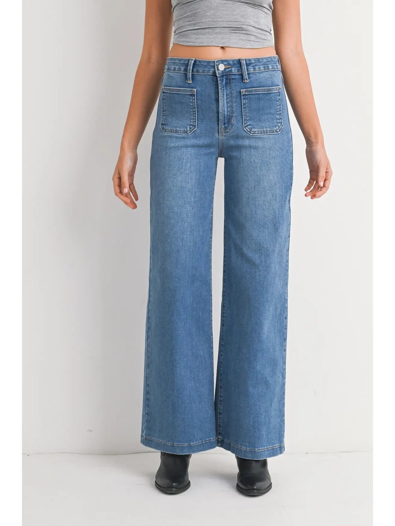 JBD Mini Patch Pocket Wide Leg Jeans