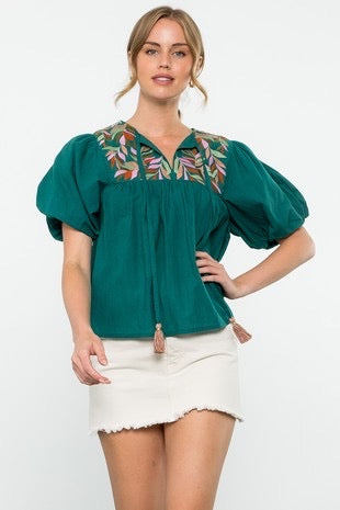 THML Tassel Embroidered Top