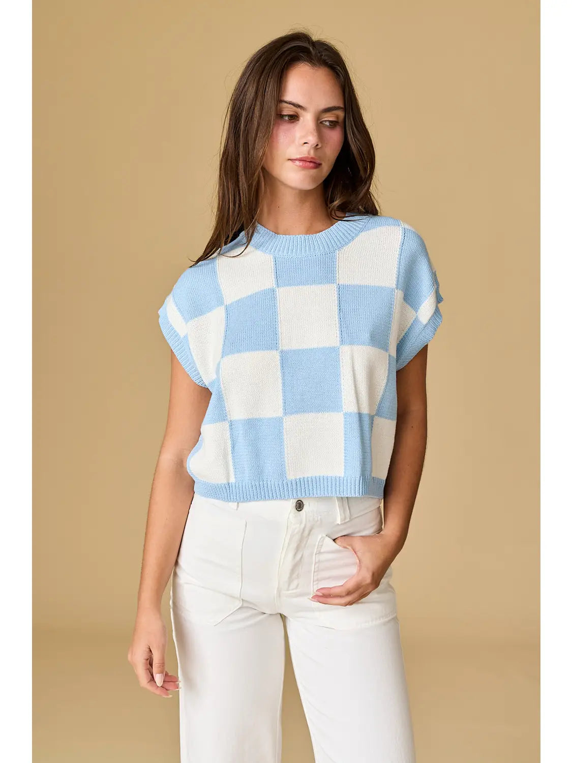 Papermoon Blue Checkered Top