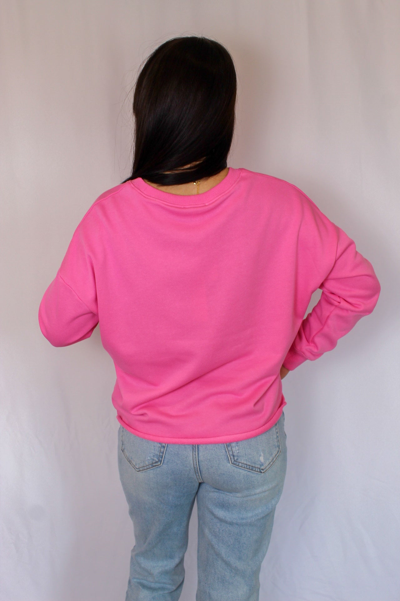 Smiley Sweatshirt, Pink