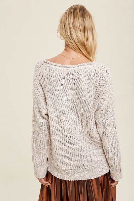 Wishlist Notched Neck Sweater