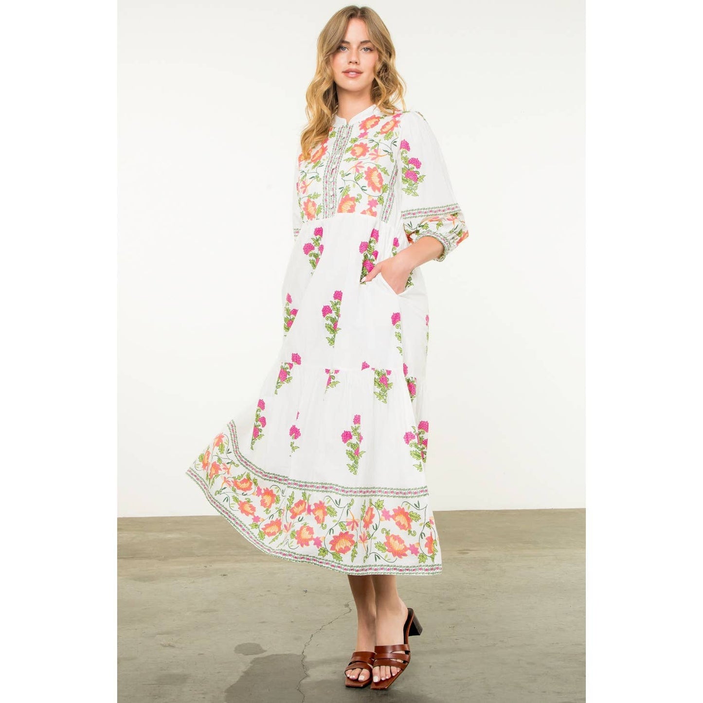 THML Floral Tiered Dress