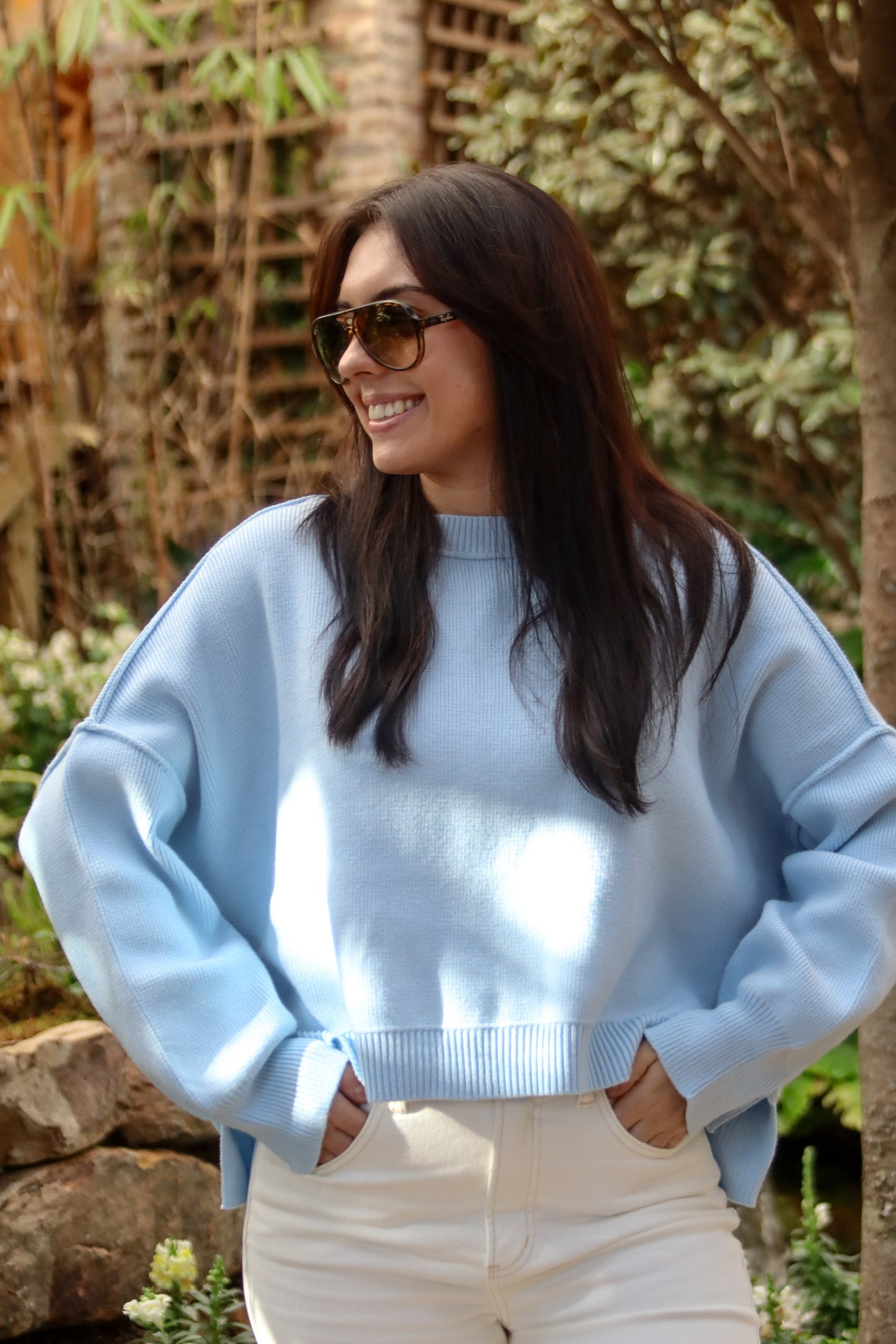 All Smiles Sweater, Light Blue