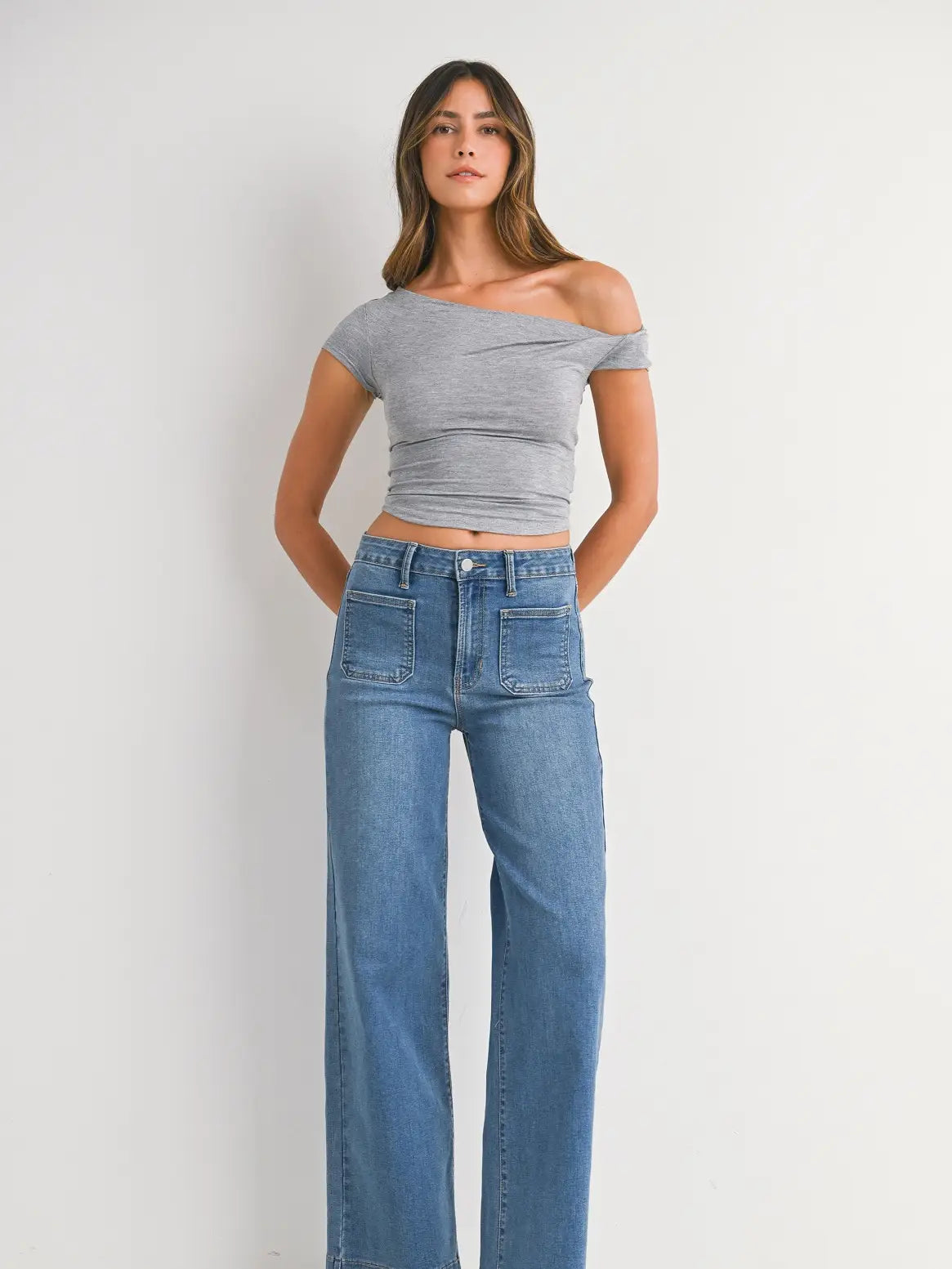 JBD Mini Patch Pocket Wide Leg Jeans