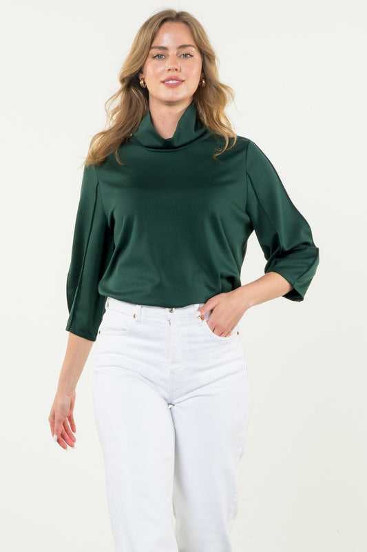 Funnel Neck Top- Green