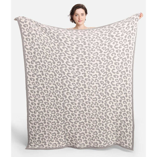 Leopard Patterned Reversible Throw Blanket