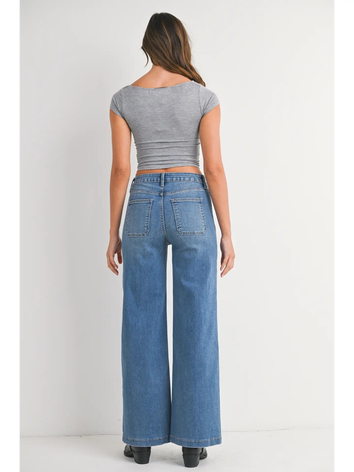 JBD Mini Patch Pocket Wide Leg Jeans