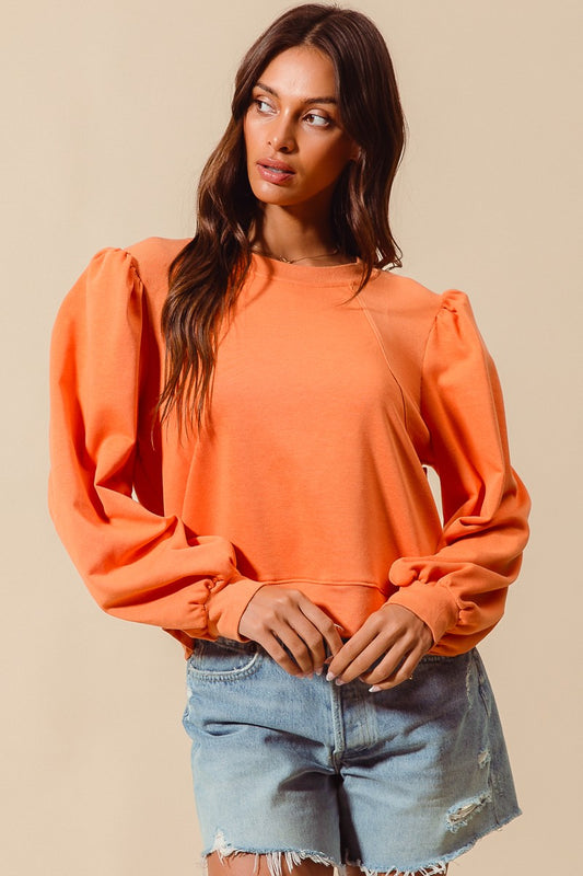 Pumpkin Puff Sleeve Top