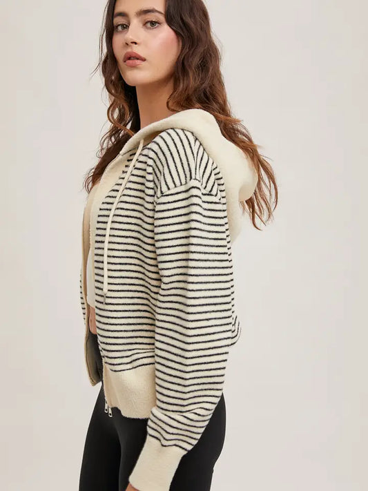 Striped Zip Up Jacket