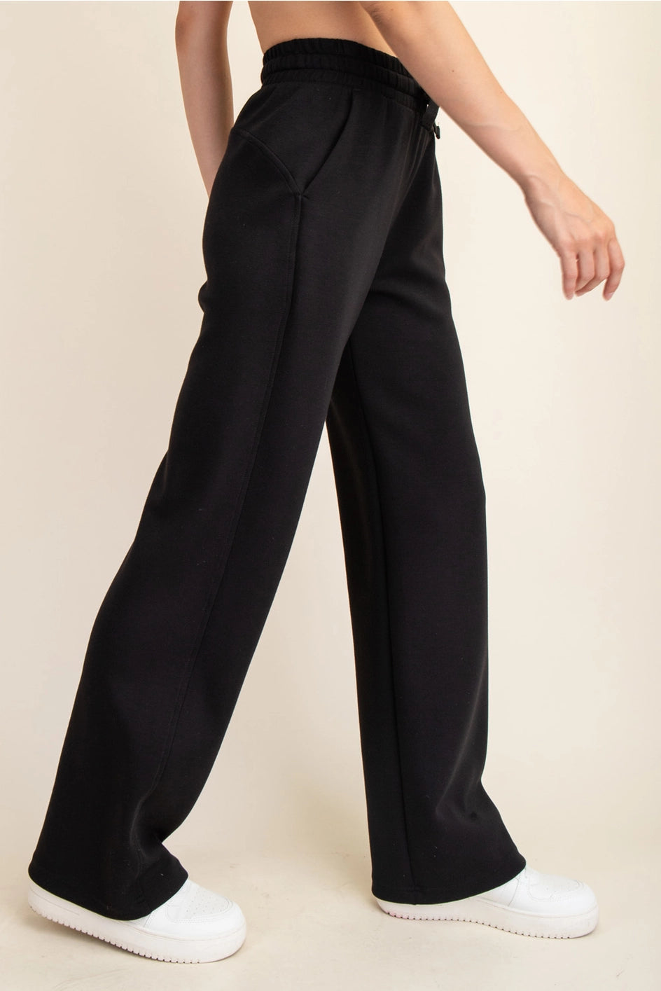 Rae Mode Modal Poly Span Scuba Straight Pant - Black