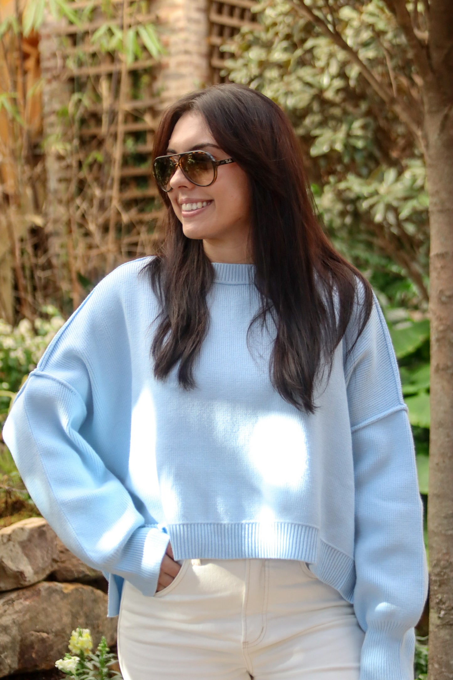 All Smiles Sweater, Light Blue