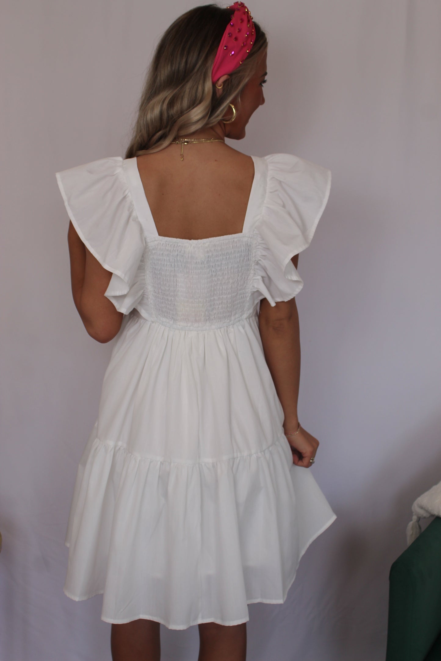 Daisy Babydoll Dress, White