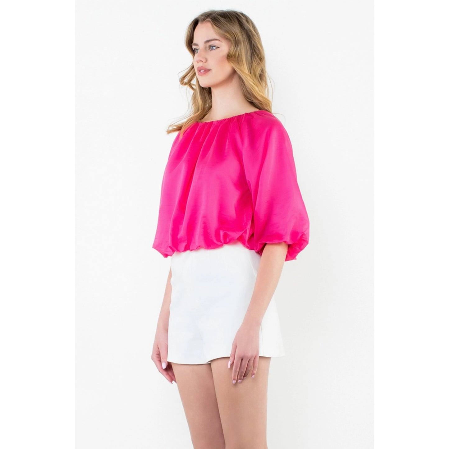 THML Puff Sleeve Flowy Blouse