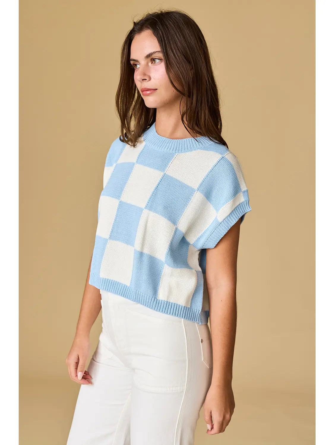 Papermoon Blue Checkered Top