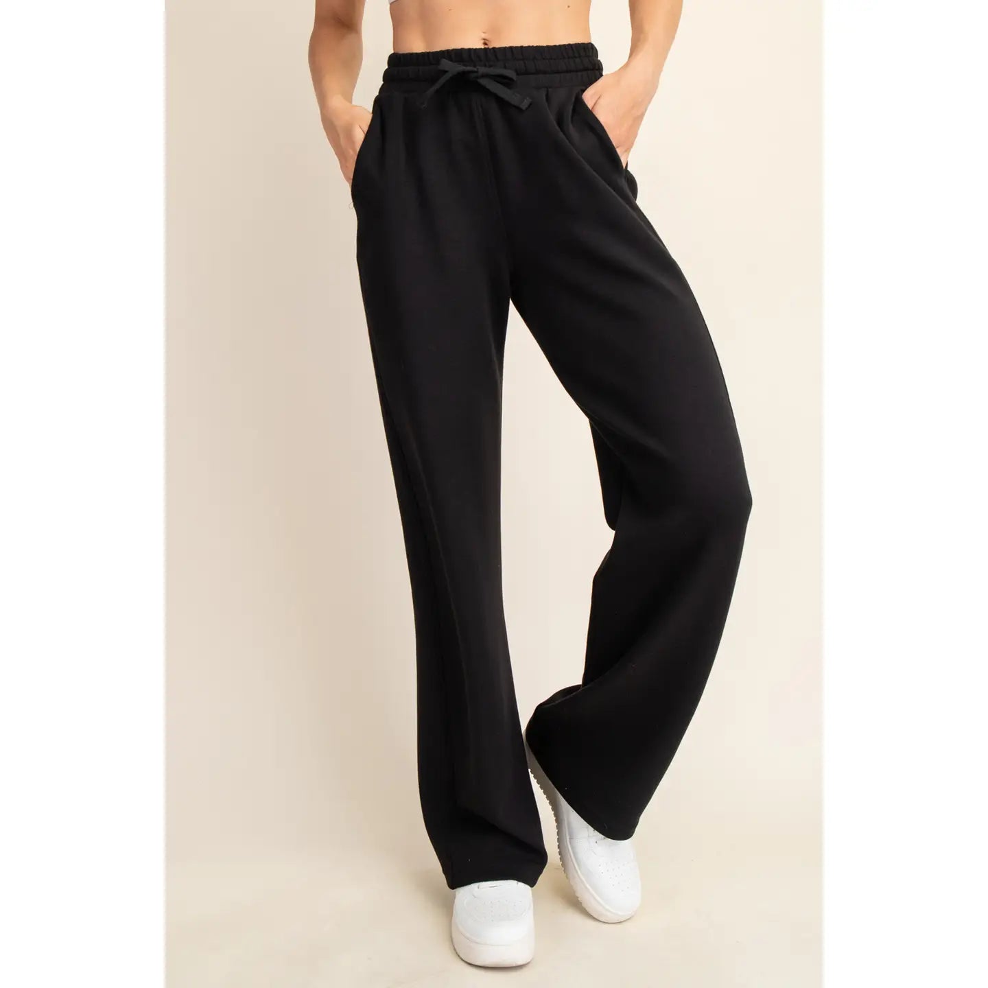 Rae Mode Modal Poly Span Scuba Straight Pant - Black